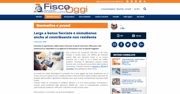 Bonus facciate e sismabonus ai non residenti in Italia
