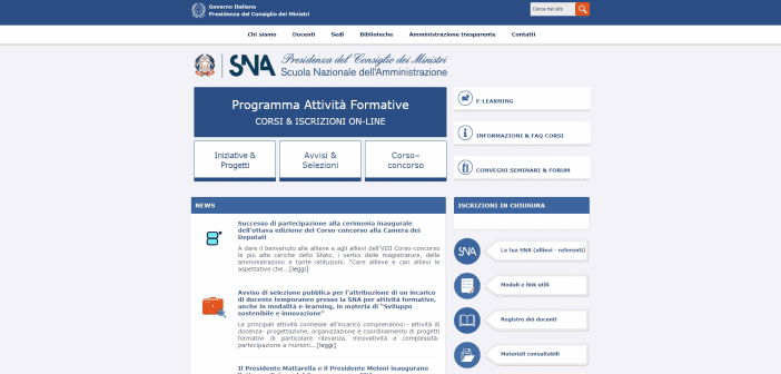 corso concorso SNA Scuola Nazionale dell'Amministrazione
