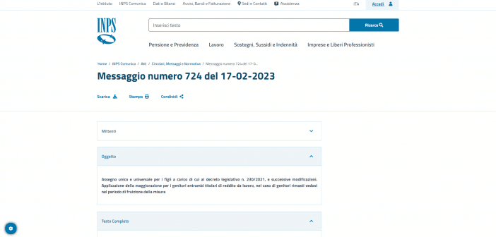 assegno unico genitore vedovo