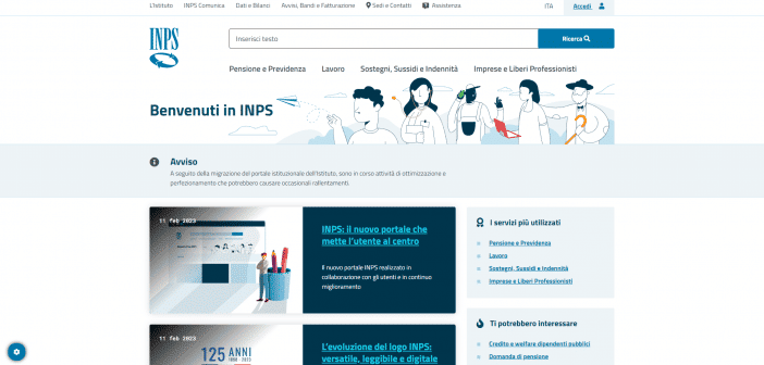 Nuovo sito INPS 2023