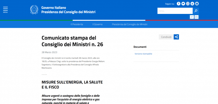 Nuovo Decreto bollette