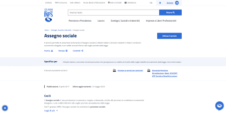 domanda assegno sociale