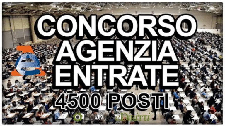 Concorso Agenzia Entrate 4500 posti