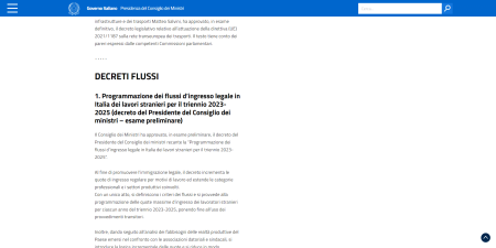 Programmazione flussi 2023 - 2025