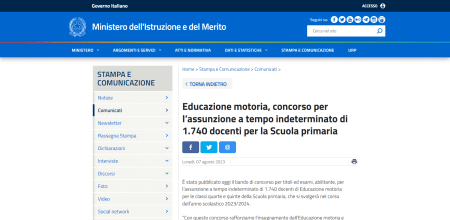 concorso insegnanti educazione motoria