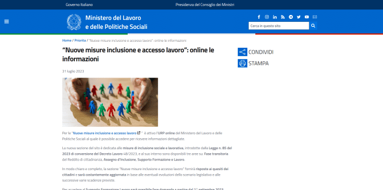 Stop RdC e nuove misure inclusione e accesso lavoro