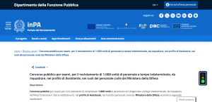 Concorso Ministero della Difesa per 1.000 assistenti aperto ai diplomati