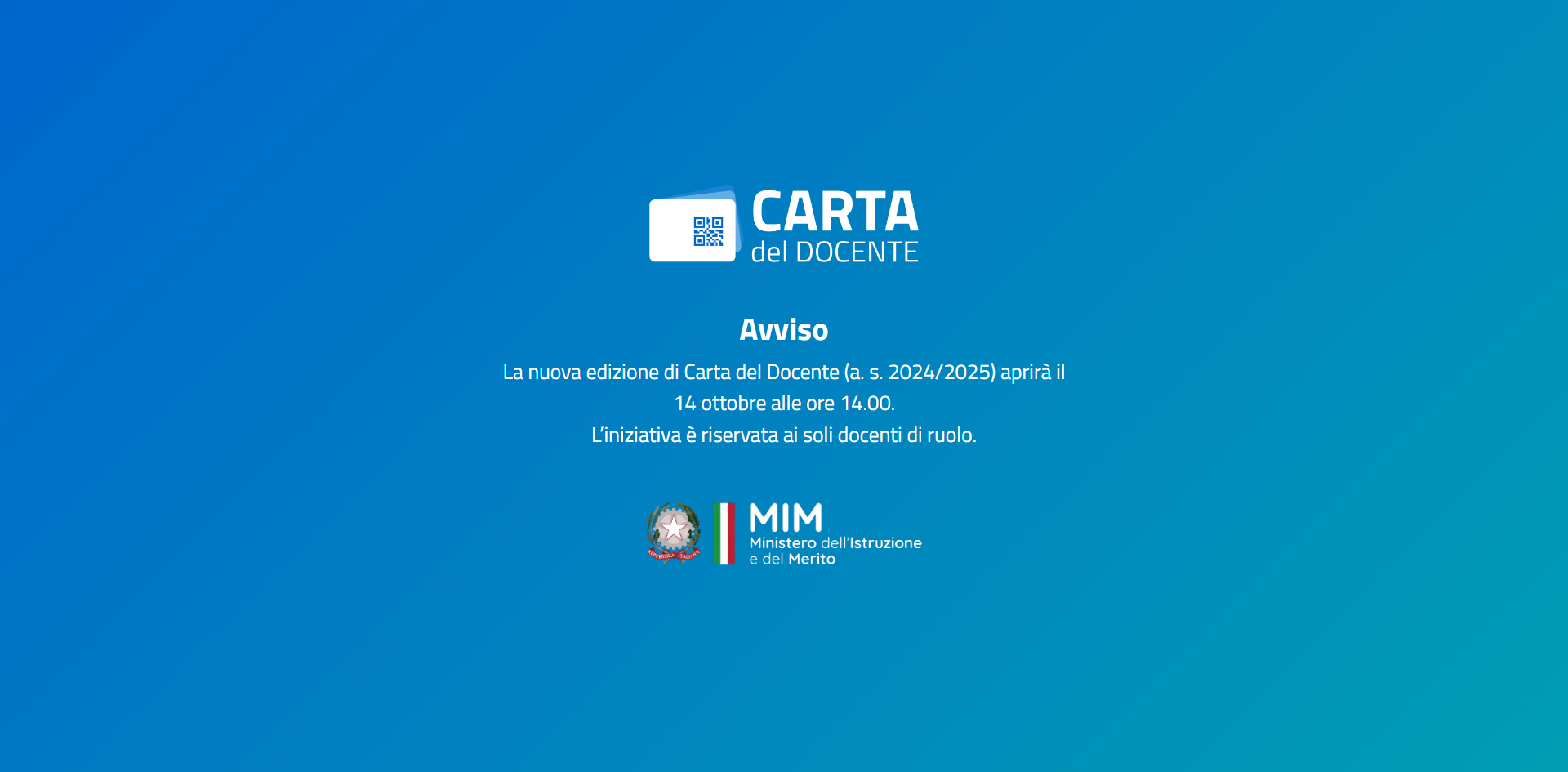 Carta del docente 2024 2025 dal 14 ottobre bonus di 500 euro