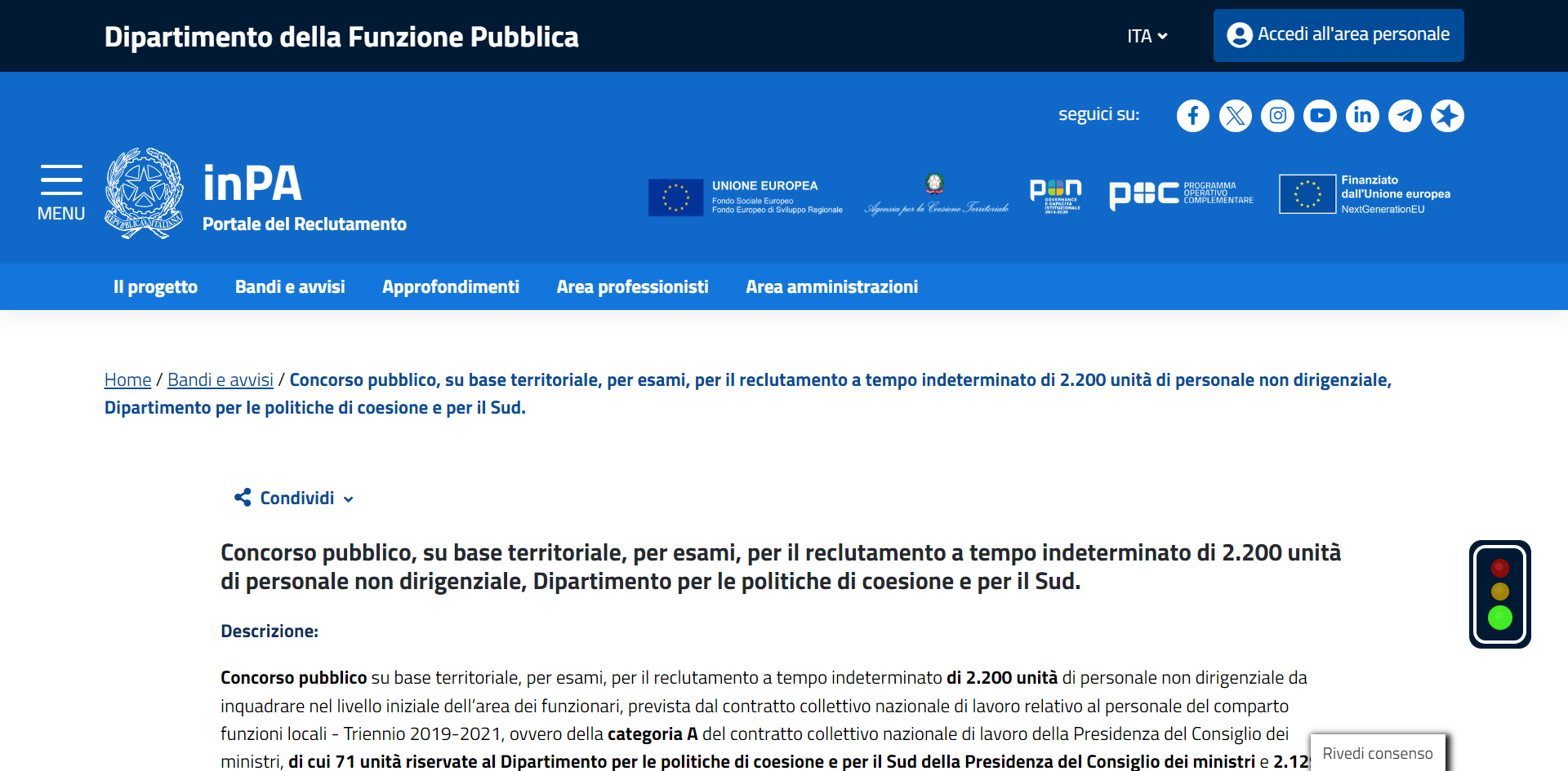 Concorso sud 2200 posti - Bando, requisiti, domanda e scadenza