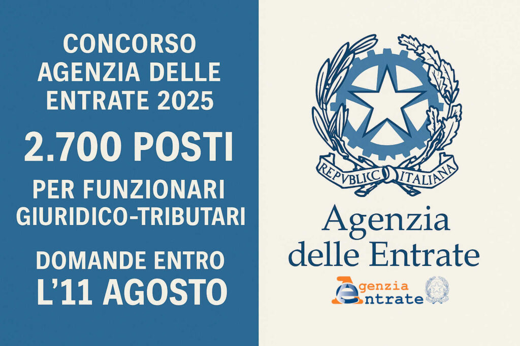 Concorso Agenzia Entrate 2025 2700 posti