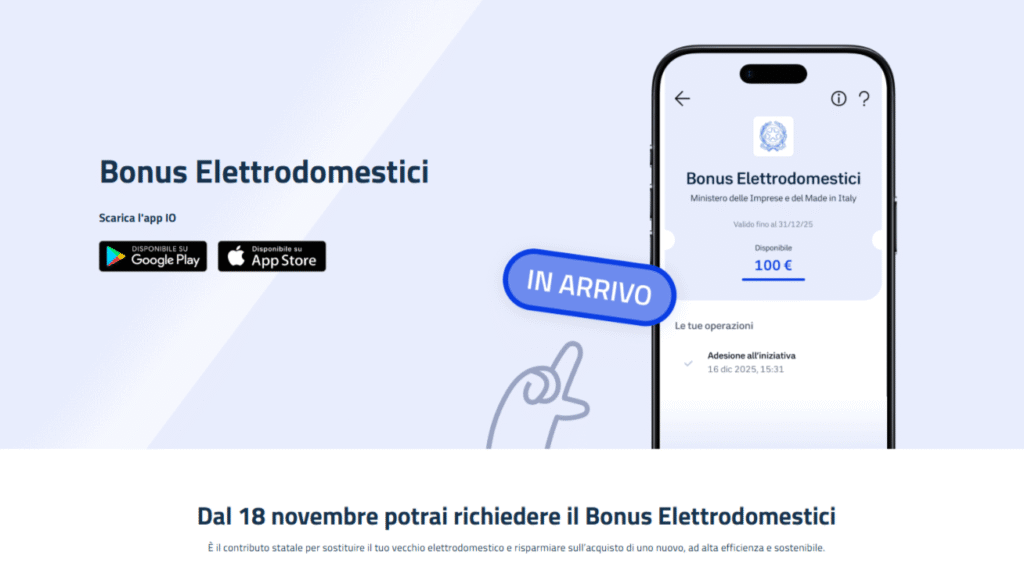 Bonus elettrodomestici 2025, domande al via dal 18 novembre