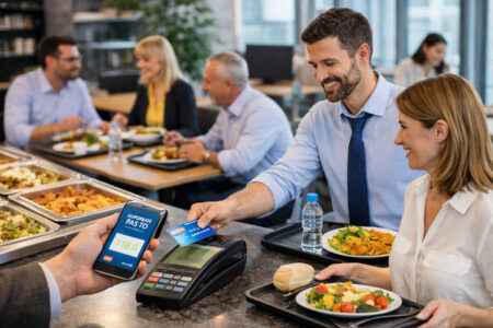 Buoni pasto a 10 euro dal 2026: ecco cosa cambia e chi guadagna davvero Pausa pranzo in mensa aziendale con lavoratori che pagano il pasto con carta e buoni pasto elettronici, novità 2026