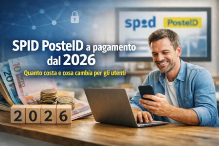 SPID PosteID a pagamento dal 2026, costo 6 euro annui: utenti accedono ai servizi digitali con smartphone e PC