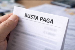 Una mano mantiene una busta paga mentre viene letta