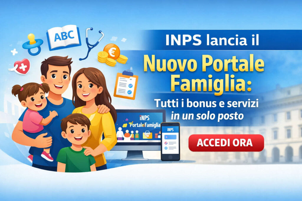INPS lancia il Nuovo Portale Famiglia: tutti i bonus e servizi in un solo posto INPS nuovo Portale Famiglia e Genitorialità con bonus e servizi per genitori in un unico accesso digitale