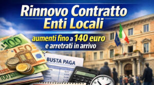Rinnovo Contratto Enti Locali Ufficiale: aumenti fino a 140 euro e arretrati in arrivo Rinnovo Contratto Enti Locali 2022-2024 con aumento fino a 140 euro in busta paga e arretrati, euro, cedolino stipendio e municipio sullo sfondo