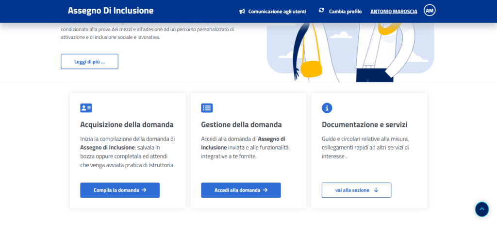 Gestione della domanda Assegno di Inclusione