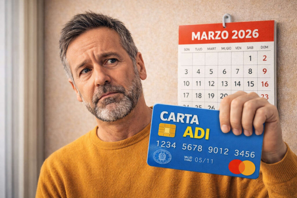 Assegno di Inclusione marzo 2026, ricarica ordinaria e lavorazioni anticipate Carta ADI Carta ADI marzo 2026 con calendario e uomo, ricarica ordinaria e lavorazioni INPS in arrivo