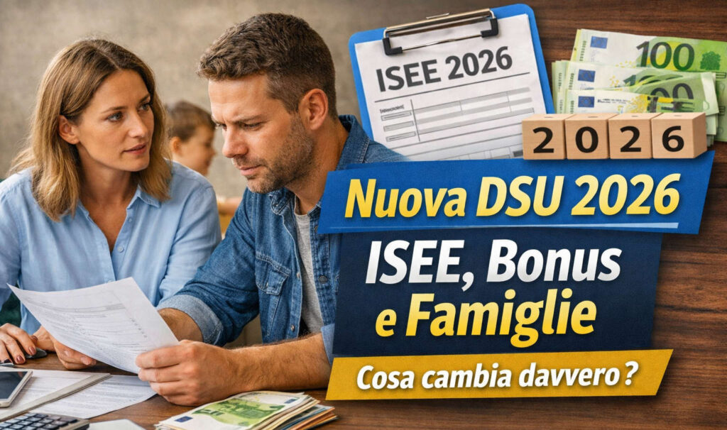 Nuova DSU 2026 e ISEE aggiornato INPS, cosa cambia per bonus e famiglie
