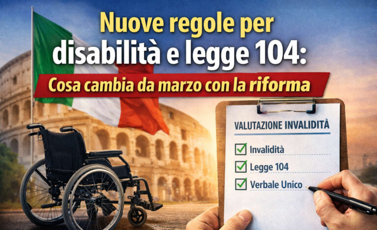 Disabilità e legge 104, nuove regole da marzo: ecco cosa cambia con la riforma Riforma disabilità 2026: nuove regole per invalidità e legge 104 con verbale unico e nuovo sistema di valutazione