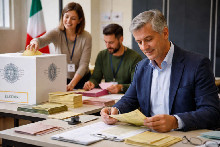 Referendum 2026: quanto si guadagna a fare lo scrutatore o il presidente di seggio Presidente di seggio e scrutatori durante le operazioni di voto in un seggio elettorale italiano per il referendum
