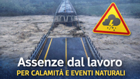 Strada interrotta da una frana e fango, con cartelli di strada chiusa e soccorritori in una giornata di pioggia.