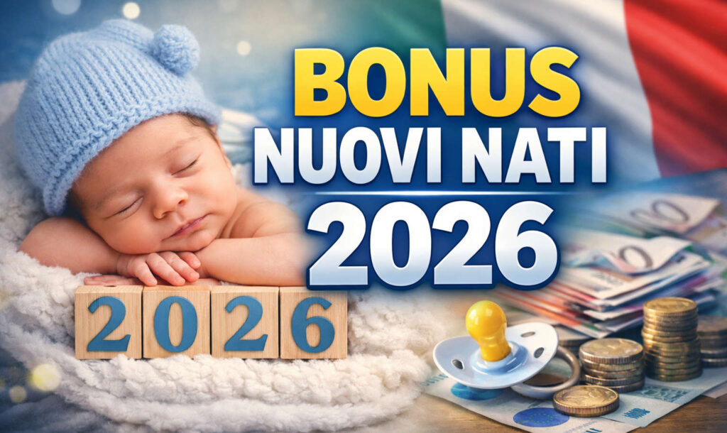 Bonus nuovi nati 2026 INPS con neonato e scritta contributo 1000 euro e novità ISEE