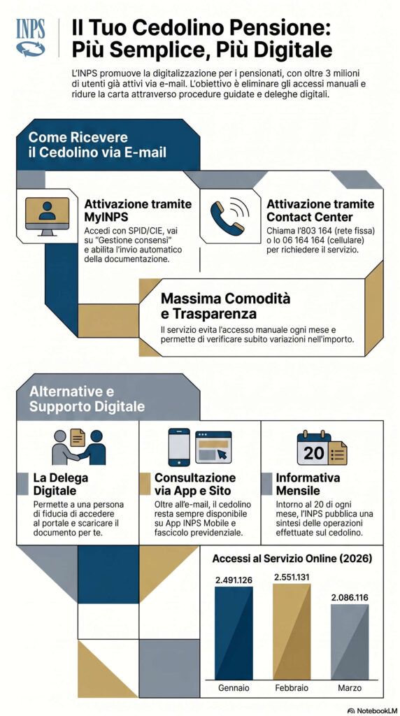 Come ricevere il cedolino della pensione via email