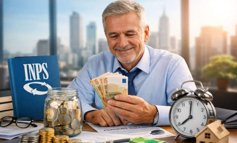 Lavoratore vicino alla pensione che valuta aumento stipendio con incentivo INPS 2026 al posticipo pensionamento