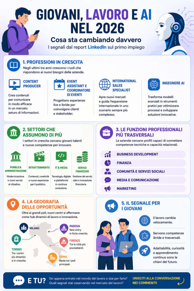 Il testo analizza l'attuale evoluzione del mercato del lavoro, mettendo in luce le figure professionali emergenti che fondono creatività e tecnologia.