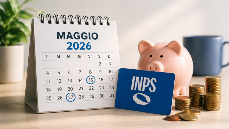 Calendario pagamenti INPS maggio 2026 con date previste per pensioni, assegno unico e Assegno di Inclusione