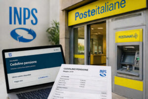 Cedolino pensione maggio 2026 INPS con pagamento presso Poste Italiane e Postamat