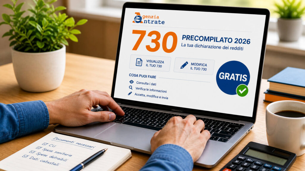 730 precompilato 2026 gratis senza CAF su sito Agenzia delle Entrate