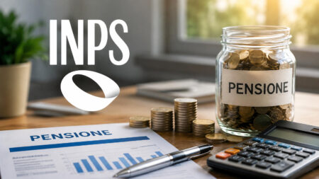 Grandi invalidi, a giugno assegno INPS più alto e arretrati: cosa cambia Logo INPS bianco con documenti pensione, monete e calcolatrice per gli aumenti e arretrati dei grandi invalidi a giugno 2026