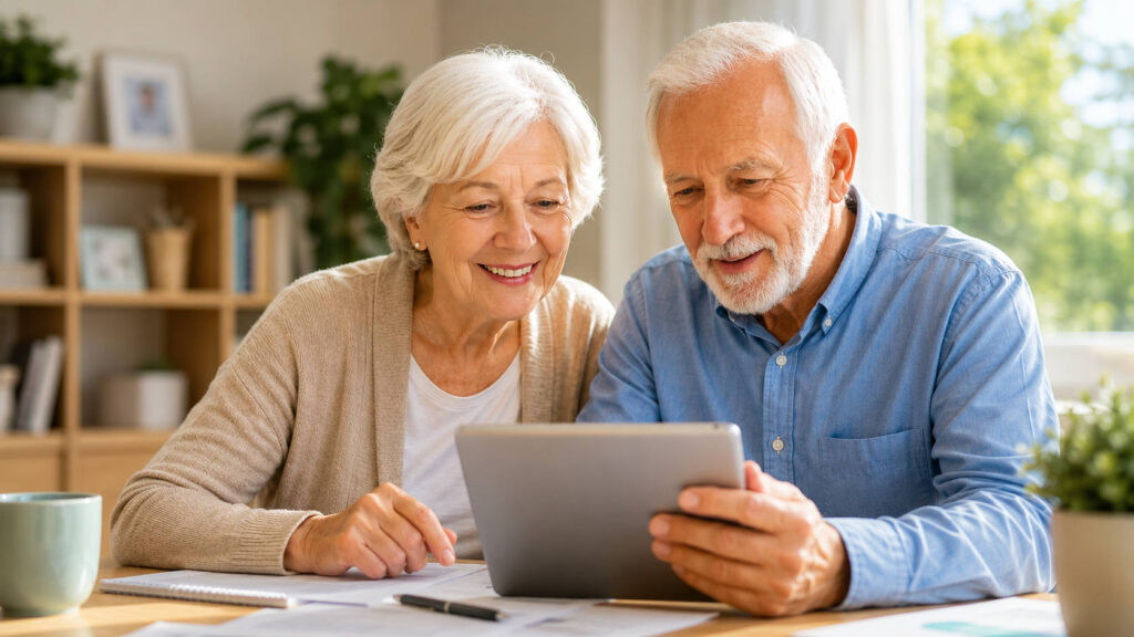 Invalidità civile e legge 104, cosa cambia per gli over 70 dal 1° giugno 2026: nuove istruzioni INPS Coppia di anziani seduta in casa mentre consulta un tablet e documenti relativi a invalidità civile e legge 104, con riferimento alle nuove istruzioni INPS per gli over 70.