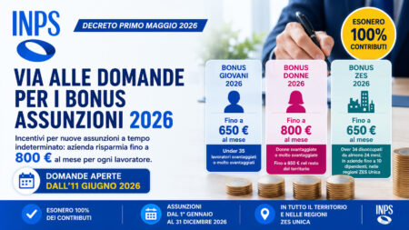 Fino a 800 euro al mese per ogni assunzione: al via le richieste di incentivi INPS Datore di lavoro firma un contratto di assunzione con riferimento ai bonus INPS 2026 per giovani under 35, donne svantaggiate e lavoratori assunti nelle aree ZES.