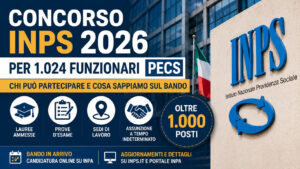Concorso INPS 2026 per 1.024 funzionari PECS con sede INPS e informazioni sul nuovo bando