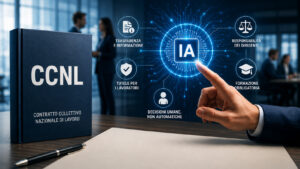 L’Intelligenza Artificiale arriva nel CCNL: una svolta storica per il mondo del lavoro Rappresentazione dell'Intelligenza Artificiale nel nuovo CCNL delle Funzioni Centrali con tutele per i lavoratori, trasparenza degli algoritmi e controllo umano delle decisioni.