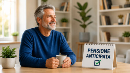 Lavoratore prossimo alla pensione anticipata consulta documenti previdenziali relativi ai benefici per le attività gravose.