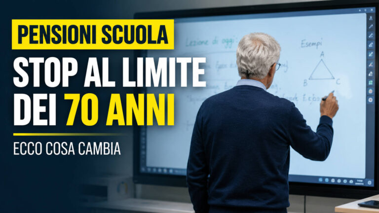 Pensioni scuola, stop al limite dei 70 anni: ecco cosa cambia Docente della scuola vicino alla pensione dopo la sentenza della Corte costituzionale che elimina il limite fisso dei 70 anni per il trattenimento in servizio.