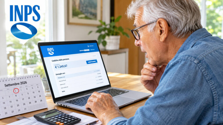 Cedolino pensione settembre 2026 in arrivo: controlla subito quanto prenderai Pensionato controlla il cedolino della pensione di settembre 2026 sul sito INPS