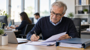 Si può lavorare dopo la pensione? Attenzione, in alcuni casi si rischia di dover restituire tutto all’INPS Uomo pensionato continua a lavorare in ufficio dopo la pensione