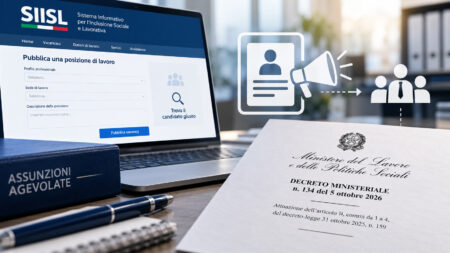 Assunzioni agevolate, pubblicato il decreto SIISL: nuovo obbligo per i datori di lavoro Obbligo di pubblicazione delle vacancy su SIISL per gli incentivi alle assunzioni, Decreto ministeriale 134/2026