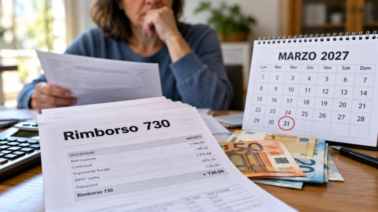 Rimborso 730 non arrivato? Ecco chi rischia di aspettare fino a marzo 2027 Busta paga, banconote in euro e calendario marzo 2027 per i rimborsi 730 in ritardo
